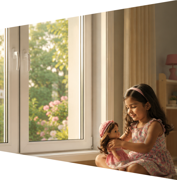 IndiFrame uPVC window installation in a modern Indian home